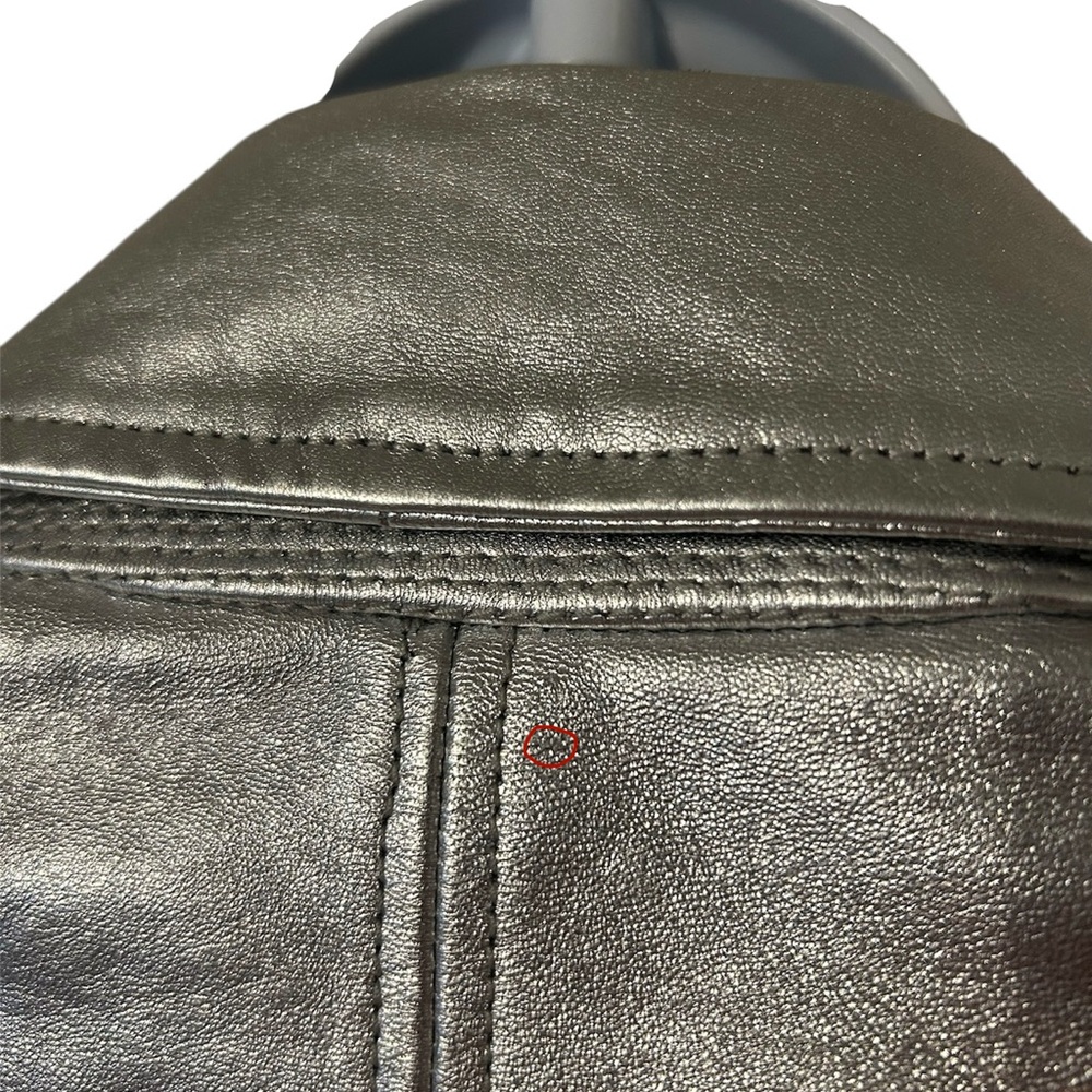 Lamarque Metallic Silver Leather Jacket - Picture 13 of 13